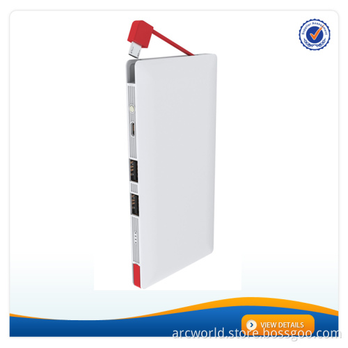 AWC928 Built-in 2 charging cables 10000mah power bank designer 2016 charger for mobile
